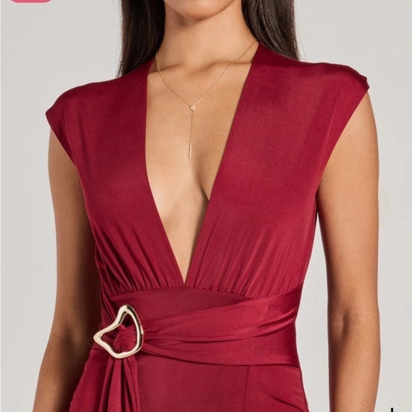 NWT Windsor chic example v neck belted slit midi dress size XS - Picture 5 of 15